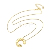 Brass & Plastic Pearl Letter Pandent Box Chain Necklaces for Women NJEW-U017-01G-03-3