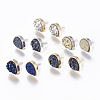 Brass Stud Earrings EJEW-J098-G-1