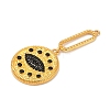 Brass Micro Pave Cubic Zirconia Black Evil Eye Pendants KK-U058-42G-2