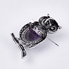 Natural Amethyst Brooches/Pendants G-S353-05A-3