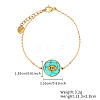 Natural  Turquoise Flat Round with Eye Pendant Necklace LX8360-2-3