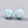 AB-Color Resin Rhinestone Round Beads RESI-S313-14x16-03-1