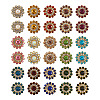 300Pcs 15 Style Flower Shape Rhinestone Buttons RB-YS0001-02-2