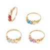 4Pcs 4 Styles Natural Gemstone Finger Rings RJEW-TA00226-2