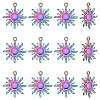 12Pcs Rainbow Color Alloy Pendants FIND-LP0001-55-1