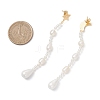 Moon & Star 304 Stainless Steel Cultured Freshwater Pearl Dangle Stud Earrings EJEW-TA00769-4