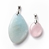 Natural Aquamarine & Rose Quartz Pendants G-H259-07P-01-2