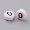 Flat Round with Letter O Acrylic Beads X-PL37C9070-O-2