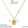 304 Stainless Steel Micro Pave Cubic Zirconia Rectangle Pendant Necklaces for Women WGBBDC7-01-1