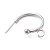 Non-Tarnish 304 Stainless Steel Half Hoop Earrings STAS-Z028-B01-P-3