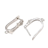 Brass Micro Pave Cubic Zirconia Hoop Earring Findings CU-CBAB5B4-04P-2