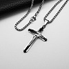 Cross 304 Stainless Steel Pendant Box Chain Long Necklaces for Men FS-WG328E8-05-1