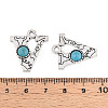 Synthetic Turquoise & Alloy Pendants PALLOY-H146-01AS-V-3