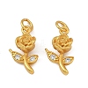 Brass Micro Pave Clear Cubic Zirconia Charms KK-F941-35A-G-1
