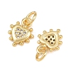 Brass Micro Pave Clear Cubic Zirconia Pendants KK-L275-71E-G-2