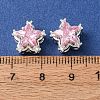 Brass Micro Pave Pink Cubic Zirconia Beads CU-CBAEC99-34S-01-3