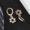 Brass Micro Pave Clear Cubic Zirconia Leverback Earrings EJEW-K300-12G-2