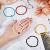 FIBLOOM 6Pcs 6 Colors Acrylic Evil Eye & Glass Beaded Stretch Bracelets Set BJEW-FI0001-22-3