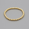 Classic Golden Tone Round Brass Beaded Stretch Bracelets for Women Men IN4084-4-1