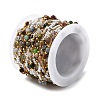 Handmade 304 Stainless Steel & Natural Mixed Stone Beaded Chains CHS-L031-06G-01-3