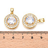 Brass Micro Pave Cubic Zirconia Pendants KK-N254-233G-3