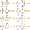 BENECREAT 16 Sets 8 Style Brass Toggle Clasps KK-BC0002-28-2