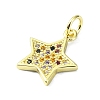 Brass Micro Pave Colorful Cubic Zirconia Pendants KK-H475-19G-04-2