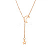 Alloy Cable Chain Moon & Star Lariat Necklaces for Women WG67D60-01-2