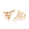 Brass Micro Pave Cubic Zirconia Charms KK-N263-146C-G-2