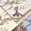 Dog Paw Print Alloy Enamel Pendant Decoration HJEW-JM02495-04-2