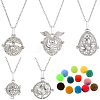 DIY 304 Stainless Steel Pendants Essential Oil Diffuser Necklaces Making Kits NJEW-SC0001-49-1