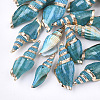 Spray Painted & Electroplate Spiral Shell Big Pendants X-SSHEL-T010-05B-1