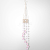 Flower Round Glass Beads Tassel Hanging Suncatchers for Window Garden Outdoor Decoration HJEW-WH20020-007B-6