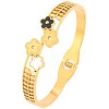 304 Stainless Steel & Acrylic Hinged Bangles for Women WG97382-01-4