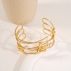 304 Stainless Steel & Plastic Pearl Cuff Bangles BJEW-H641-05G-1