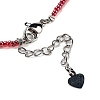 Natural & Synthetic Mixed Gemstone Heart Pendant Necklaces NJEW-G143-02-4