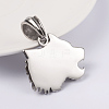 316 Surgical Stainless Steel Pendants X-STAS-L186-096AS-2