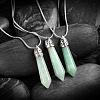Bullet Natural Green Aventurine Pointed Pendant Necklaces NJEW-BB00018-01-2