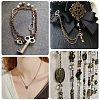 DIY Iron Chains Necklaces Making Kits DIY-SC0029-14D-4