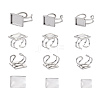 1 Box 9Pcs 304 Stainless Steel Cuff Pad Ring Settings DIY-PJ0001-11-16