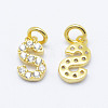 Brass Micro Pave Grade AAA Cubic Zirconia Charms X-ZIRC-P067-11G-S-NR-1