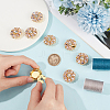 8Pcs Flower Brass & Glass Rhinestone Cufflinks FIND-CY0002-40-3