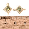Brass Pave Cubic Zirconia Connector Charms CU-CBAEC99-07G-3