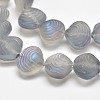 Frosted Electroplate Glass Shell Beads Strands EGLA-M002-B03-1