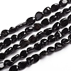 Natural Black Tourmaline Beads Strands G-D0002-B39-1