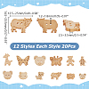 240Pcs 12 Styles 2-Hole Wood Buttons BUTT-AR0001-23-2