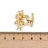 Brass Micro Pave Clear Cubic Zirconia Fold Over Clasps KK-C075-39G-3