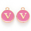 Golden Plated Alloy Enamel Charms X-ENAM-S118-08V-1