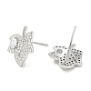 Rack Plating Brass Micro Pave Clear Cubic Zirconia Stud Earrings for Women EJEW-M260-21P-2