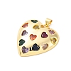 Brass Micro Pave Cubic Zirconia Pendants X-KK-D325-30G-2